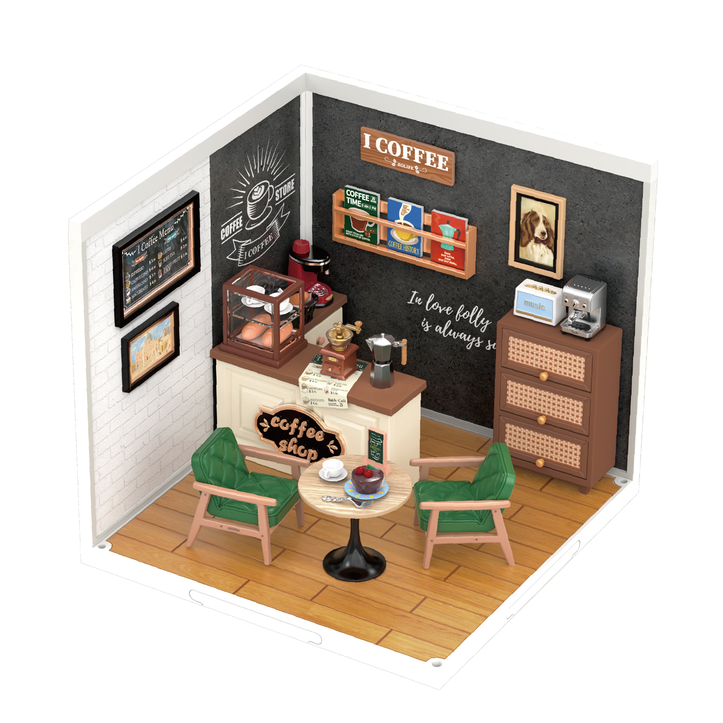 Vitrine pour Robotime/Rolife DIY Miniatures Dollhouse DF01M Housse
