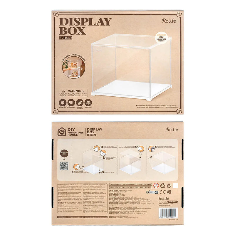 Robotime Dust Cover / Display Case (binnenmaten L:270mm*B:220mm*H:225mm) DF03L